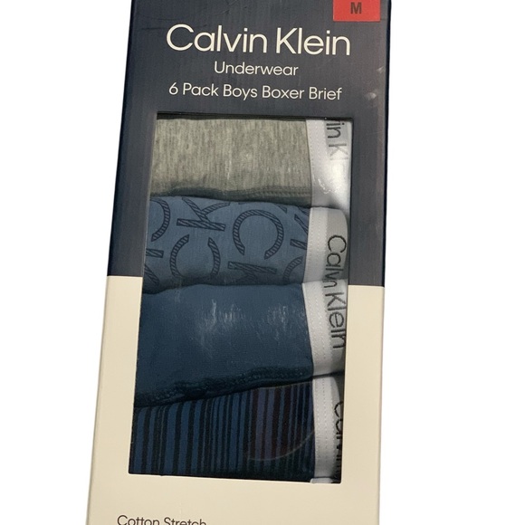 Calvin Klein Boys Boxer Briefs 6-Pack - Blue and Gray - Picture 3 of 3